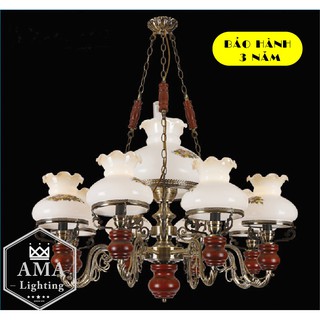 ĐÈN CHÙM BẰNG GỖ PHONG CÁCH CỔ ĐIỂN