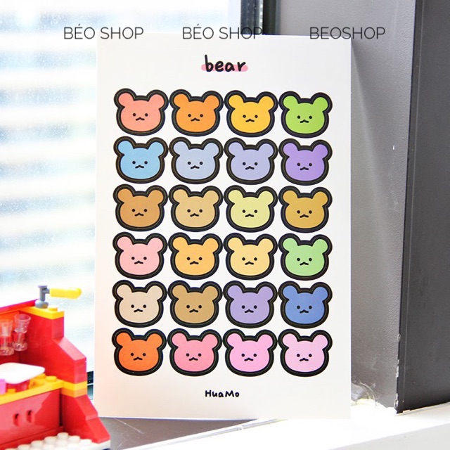 Sticker dán sổ ghi chú trang trí  book mark hình vẽ hoạ tiết đáng yêu