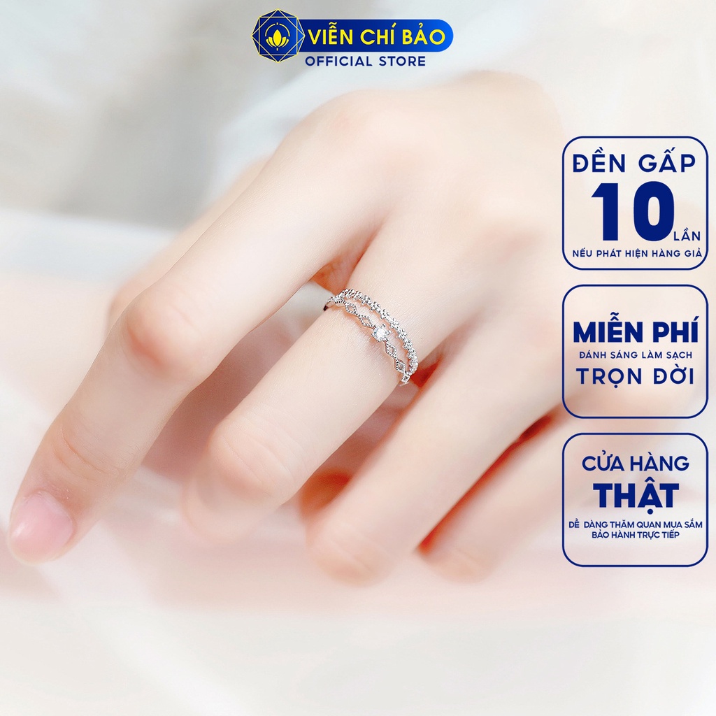 Nhẫn bạc nữ vương miện trắng chất liệu bạc 925 thời trang phụ kiện trang sức nữ thương hiệu Viễn Chí Bảo N400726