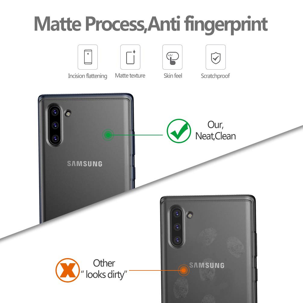 Ốp Lưng Samsung Note 10 Cứng Nhám Viền Màu Dẻo Chống Sốc