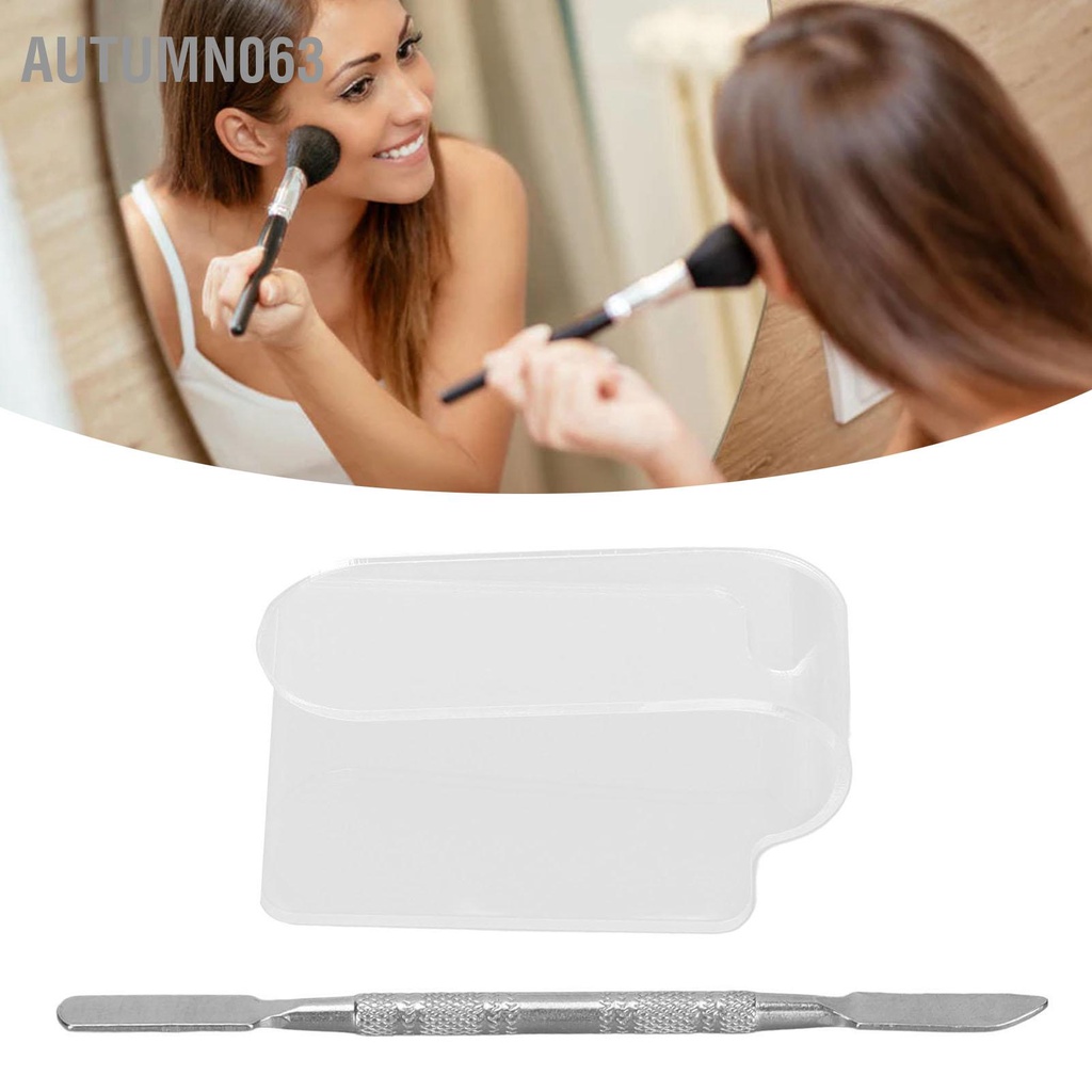 Autumn063 Bảng trang điểm Kem nền Son môi Toning mỹ phẩm Acrylic trong suốt với Thanh trộn màu