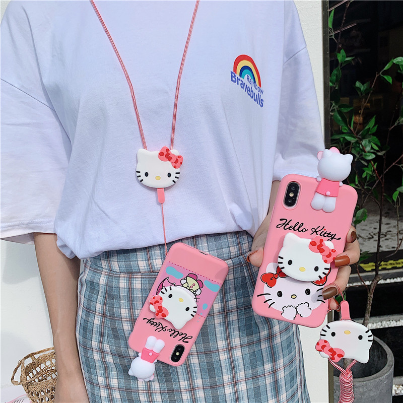 Samsung Galaxy A6 A6+ 2018 A8 A8+ 2018 A7 2018 A9 2018 A5 2018 A5 A7 2017 A520 A720 A9s A9 Star Pro Hello Kitty Socket Soft Jelly Case