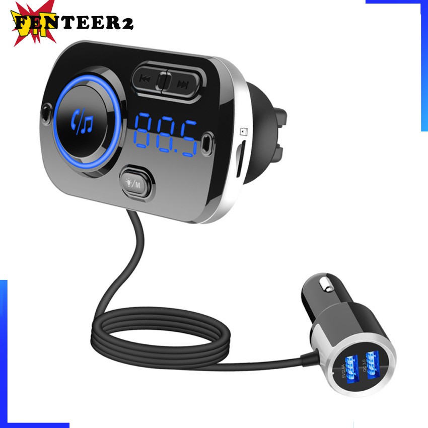 Củ Sạc Trên Ô Tô Bluetooth Không Dây Tích Hợp 2 Đầu Sạc Usb