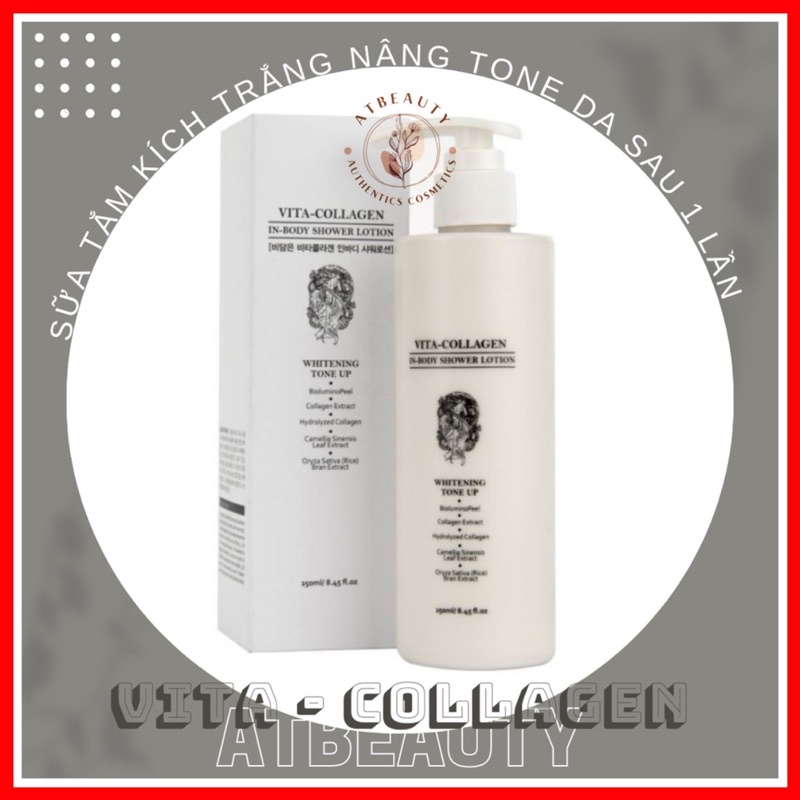 Sữa tắm kích trắng nâng tone da body Bidameun Vita – Collagen In Body Shower Lotion 250ml