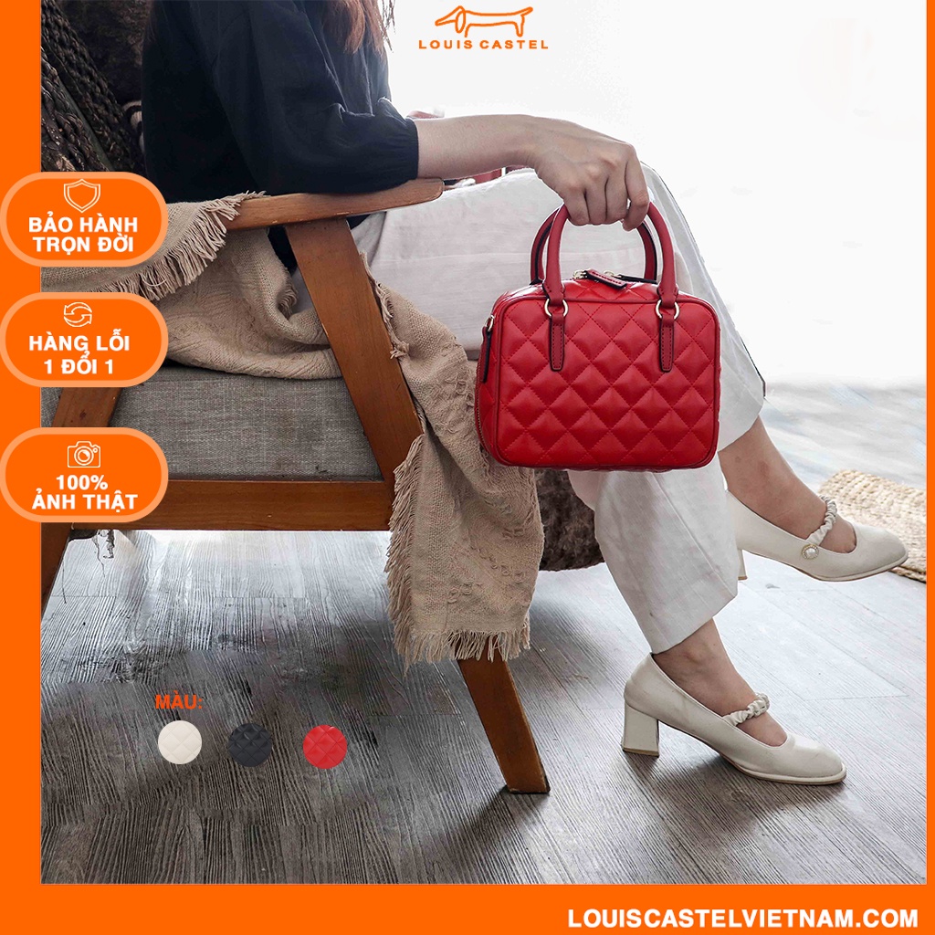 Túi quai xách Norah  Louis Castel màu đỏ, đen, kem SHLK93-95
