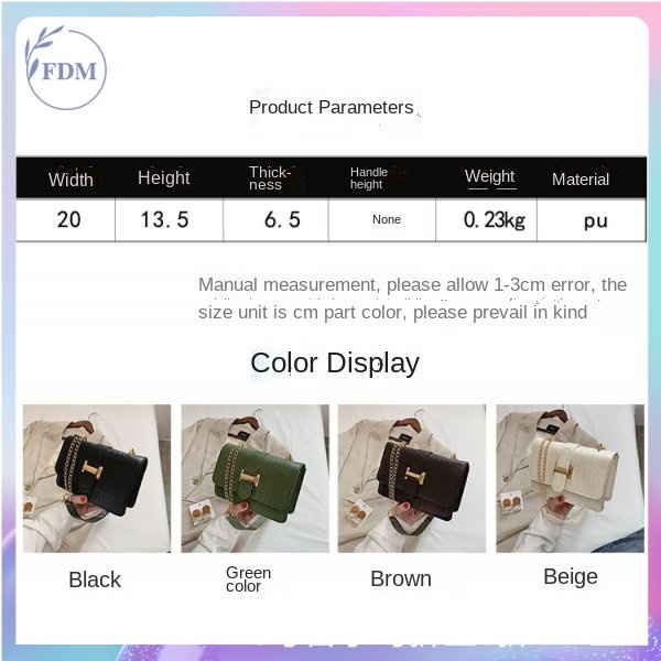 Túi Đeo Chéo Dây Xích Dáng Vuông Nhỏ Phong Cách Hàn Quốc Thời Trang Mới 2021