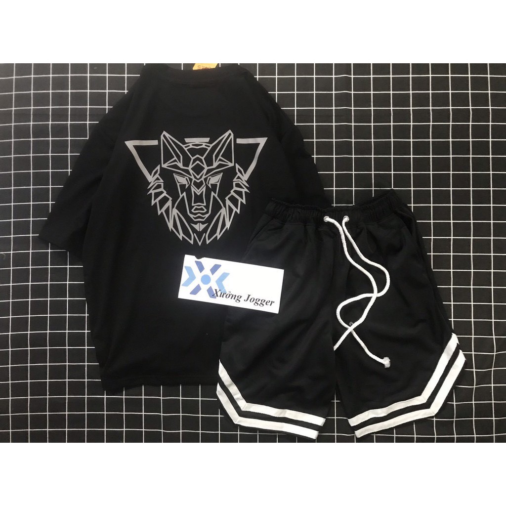 [45-80kg] Set quần 2V mix áo thun phản quang Hades