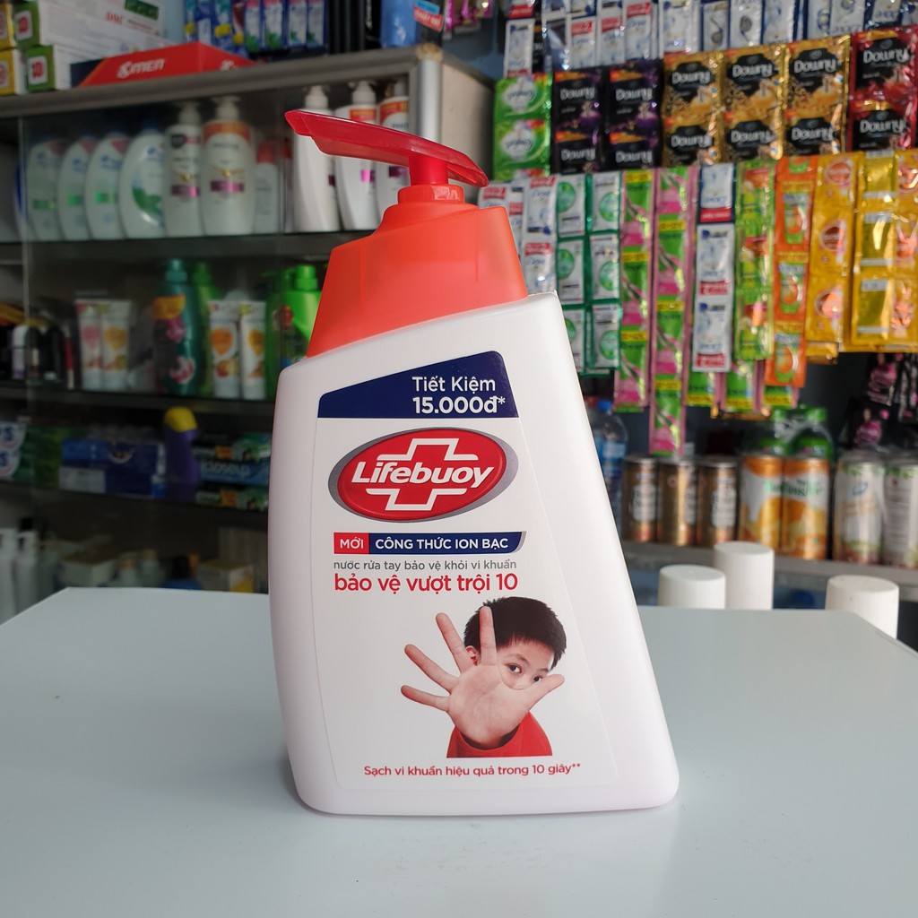 NƯỚC RỬA TAY LIFEBUOY BẢO VỆ KHỎI VI KHUẨN 500G(TẶNG LỌ GEL RỬA TAY KHÔ 100ML)