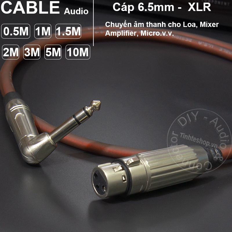 Dây canon sang jack 6 ly TRS DIY 0.5M đến 5M - 6.5mm TRS to XLR female cable