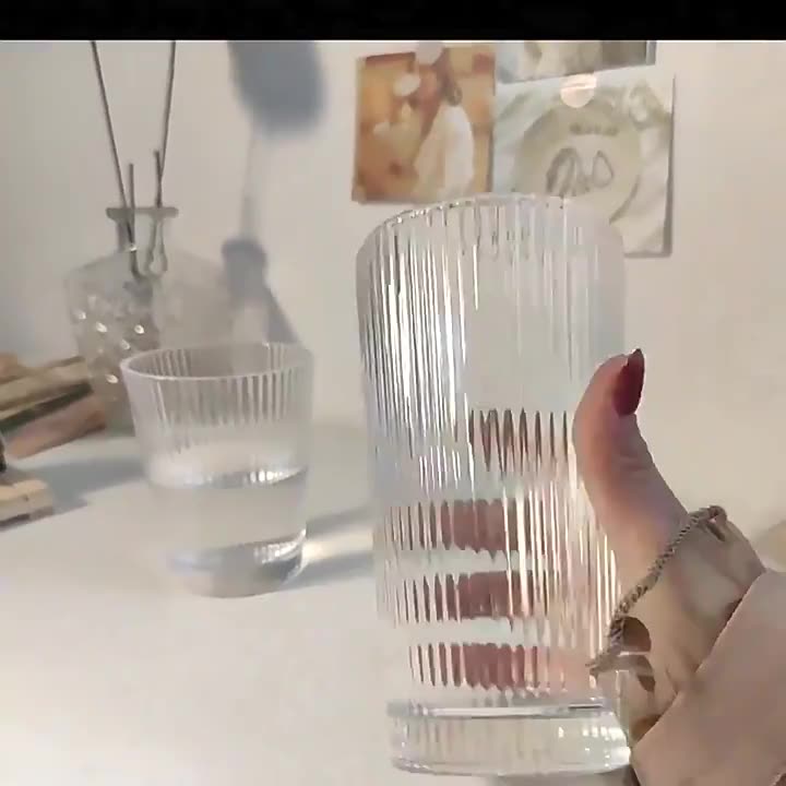 Ly thủy tinh sọc cao cấp , cốc thủy tinh chịu nhiệt dùng để uống trà, cafe, sinh tố dung tích 250ml và 360ml - maydecor | BigBuy360 - bigbuy360.vn