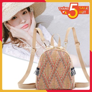 Balo cói đan thời trang cho nữ balo đi biển siêu bền - b20