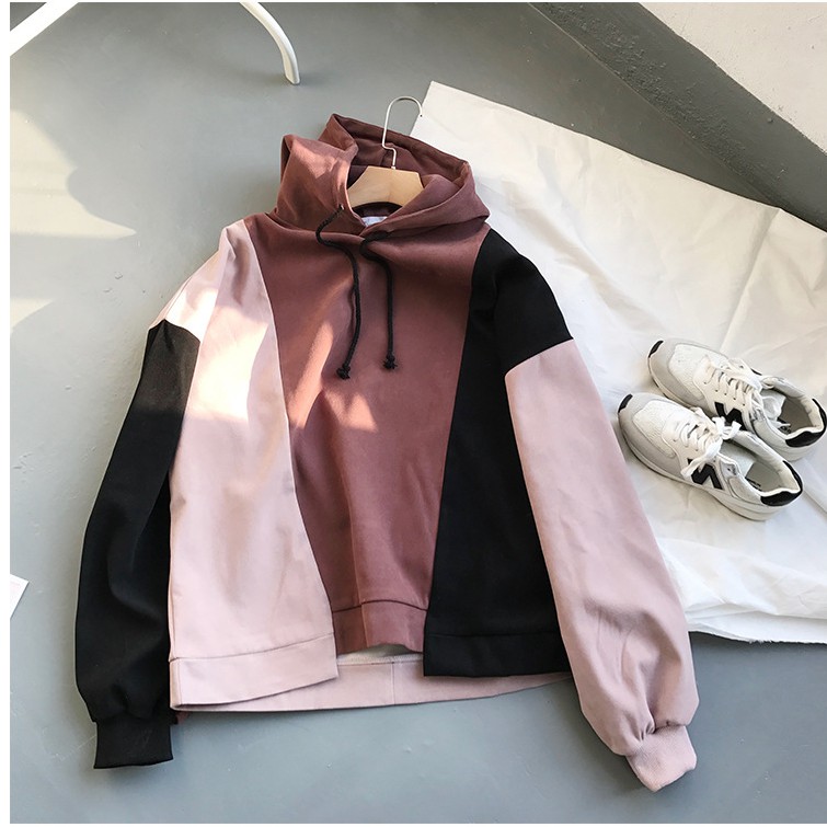 ẢNH THẬT ÁO ĐÔI HOODIE NAM NỮ PHỐI 3 MÀU | BigBuy360 - bigbuy360.vn