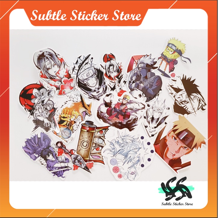 Sticker Hình Nhân Vật Hoạt Hình Naruto anime dán trang trí mũ bảo hiểm, điện thoại, vali, laptop..siêu đẹp