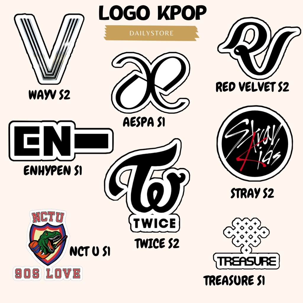 Miếng Dán Logo Nhóm Nhạc Kpop Nct Wayv Bities Exo Day6 Aespa Super Junior Straykids Cao Cấp Trang Trí Laptop