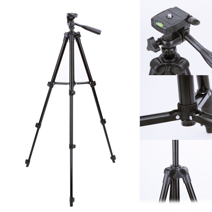 Gậy chụp hình Tripod 3110, Tripod 3120 tặng túi dây rút và kẹp điện thoại kèm remote