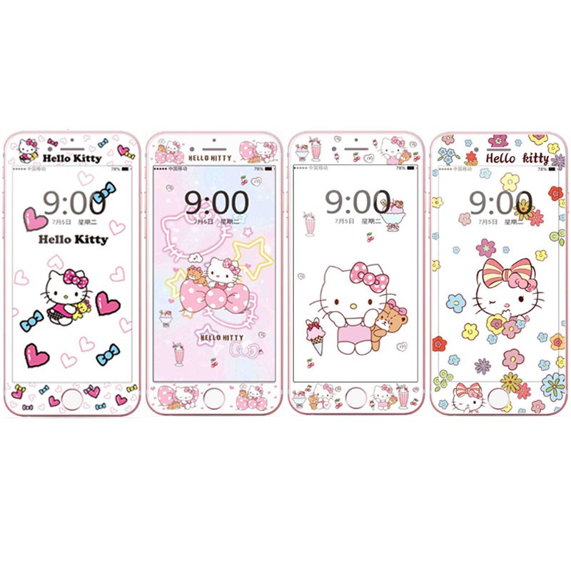 Kính cường lực iPhone 6 7 8 plus SE Hello Kitty đáng yêu Miếng dán màn hình