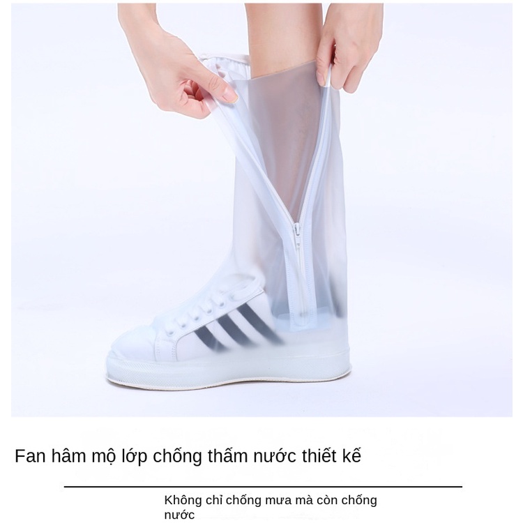 túi đựng giày Vỏ Bọc Giày Đi Mưa Cổ Cao Bằng Silicon pvc Chống Trượt Chống Thấm Nước Tiện Dụng
