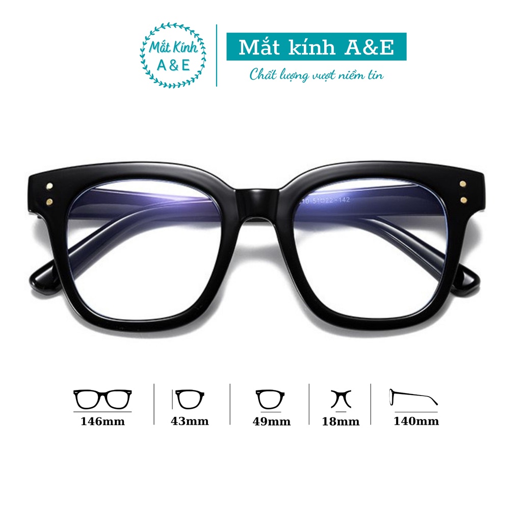 Mắt kính cận Wild Wild  mắt vuông gọng kính nhựa kiểu dáng trẻ trụng năng động A&amp;Eeyewear