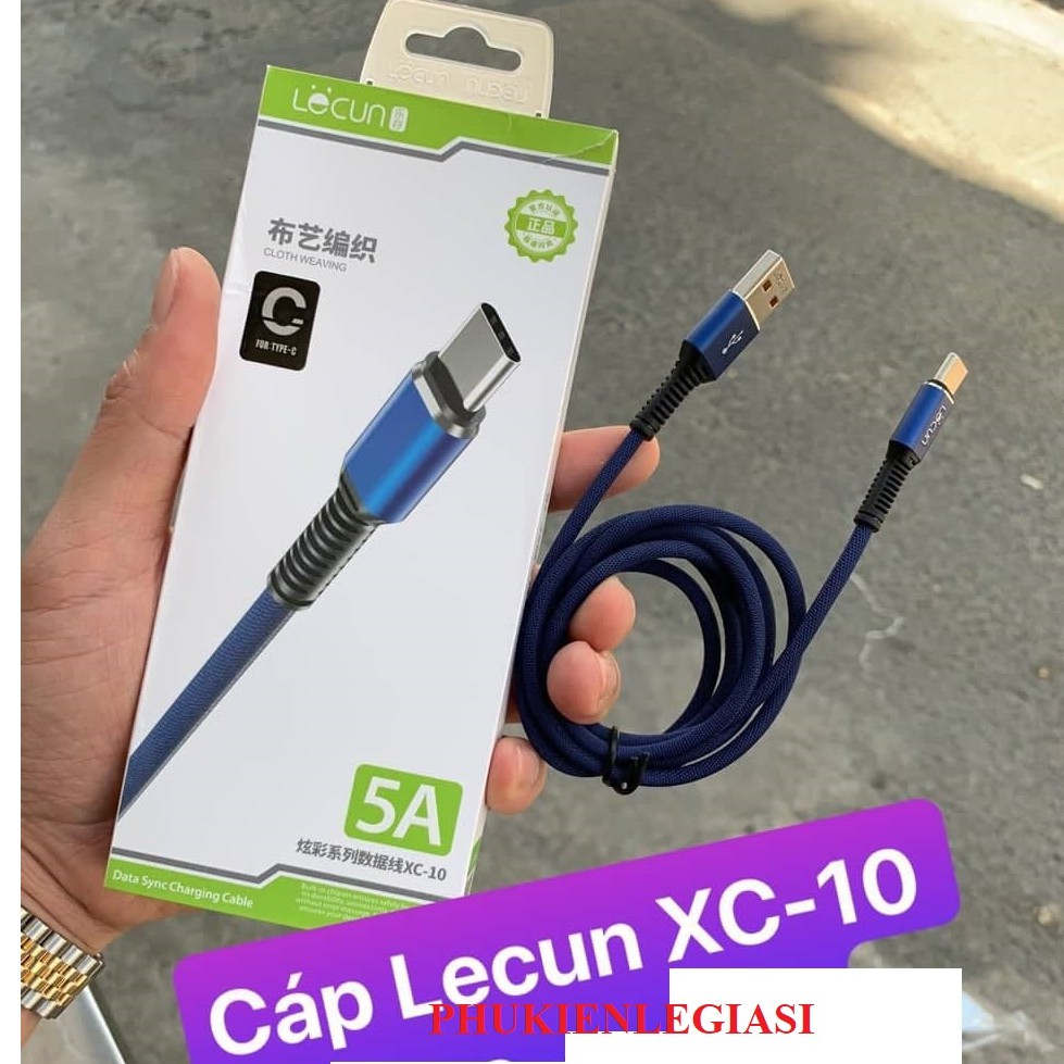 [Mã 2404EL10K giảm 10K đơn 20K] Cáp sạc Lecun XC10 bện vải dù sạc nhanh tức thời