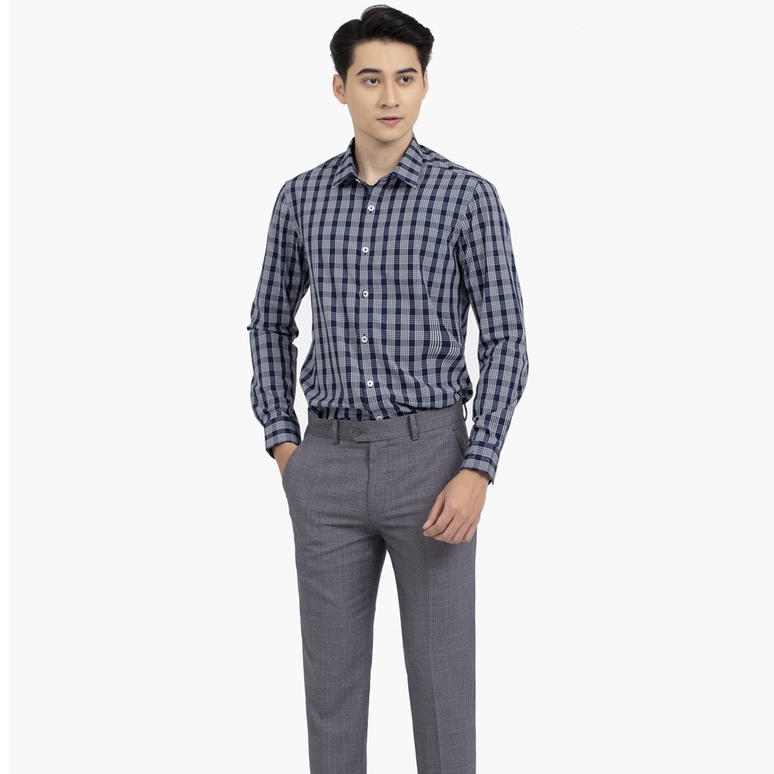 Quần âu nam Aristino sọc caro chìm dáng slim fit Polyester cao cấp chính hãng ATR00301