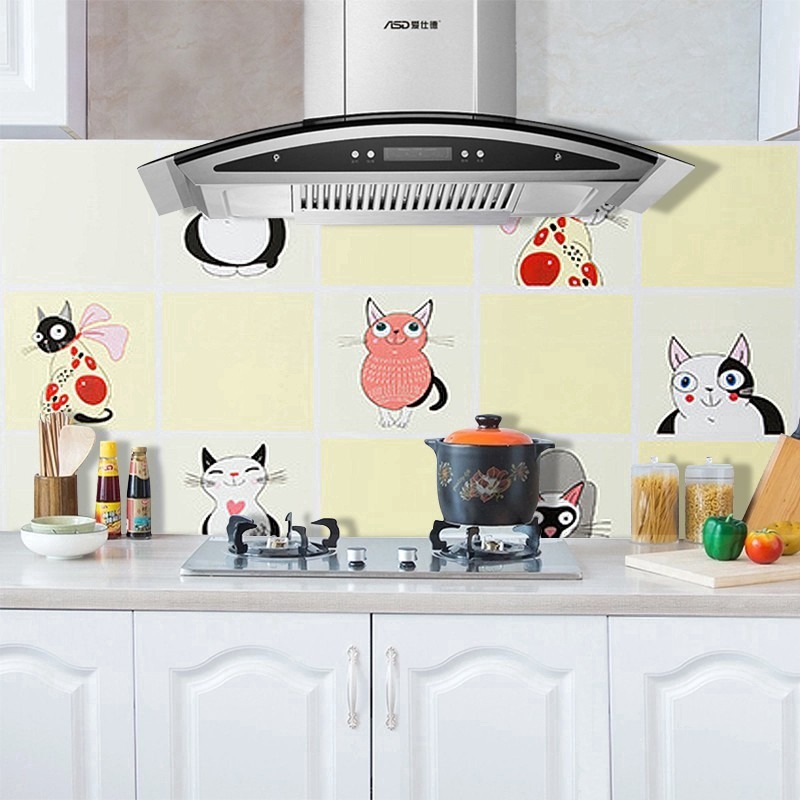 Miếng dán tường nhà bếp chống thấm nước/ dầu/ nhiệt tiện dụng cho nhà bếp DIY