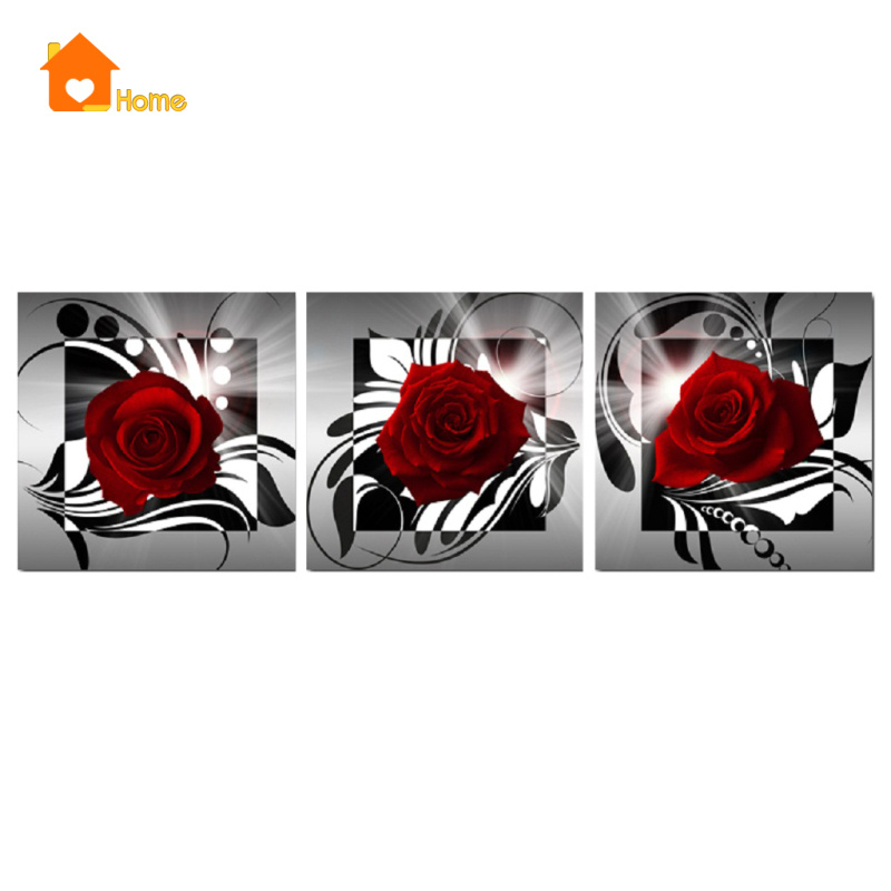 [Love_Home]30 x 30cm Modern Oil Painting Print Rose Picture Wall Mural Wall Decoration