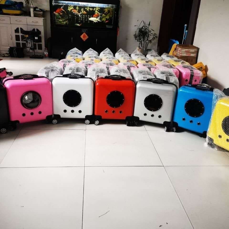 hộp đựng xe đẩy cho mèo vali xách tay ngoài trời cho thú cưng bánh xe đa năng thoáng khí lớn 15 kg công suất vừa phải Ca