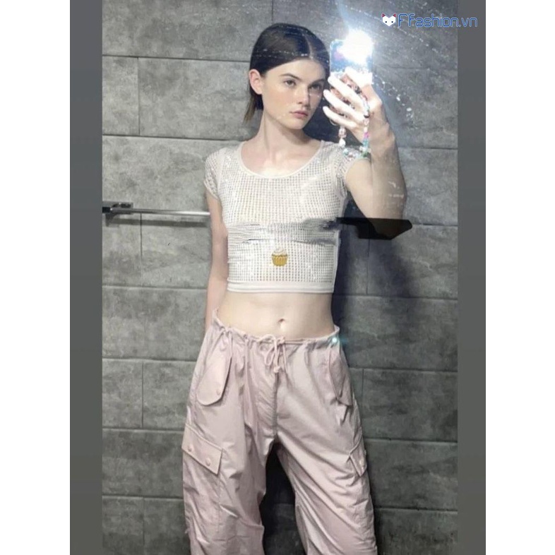 Quần Dài Thể Thao Dáng Rộng Ống Đứng Kiểu Retro Mỹ Dễ Thương Cho Nữ