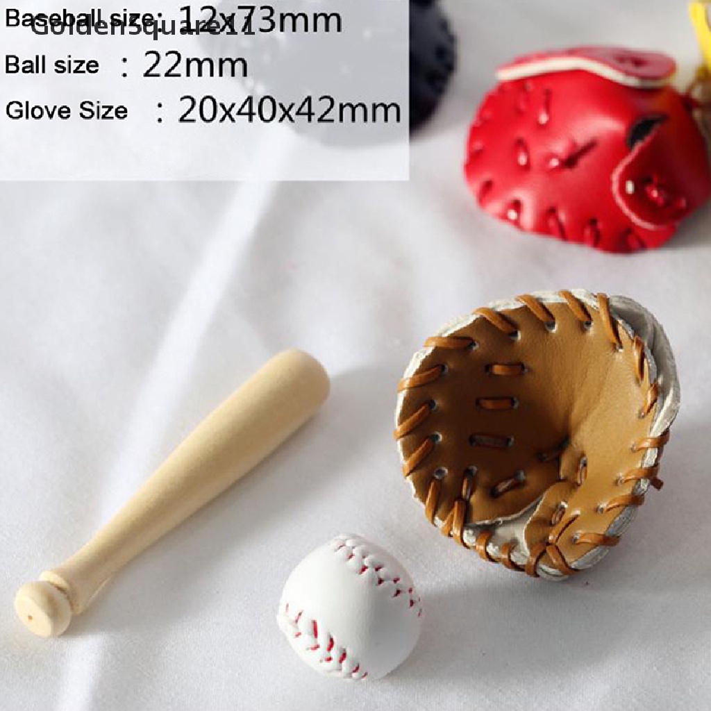 Set 3 Găng Tay Chơi Bóng Chày Mini Cho Nhà Búp Bê 1 / 12 Goldsquare11