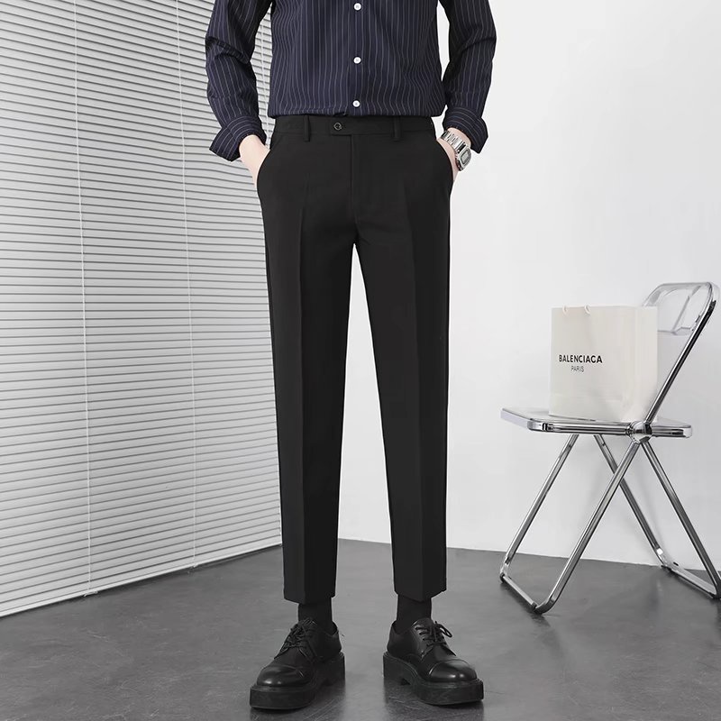 Quần Tây Ống Đứng Màu Trơn Thời Trang Công Sở Thanh Lịch Cho Nam Hàn Quốc Quần ống rộng Nam Simple Fashion quần baggy nam quần dài nam