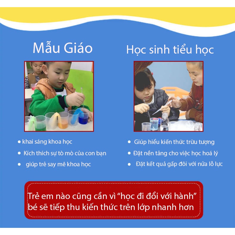 Bộ Dụng Cụ Thí Nghiệm Khoa Học, Hóa Học, Vật Lý Dành Cho Bé >3 Tuổi (Kèm Tài Liệu Tiếng Việt + Video 92 Thí Nghiệm)