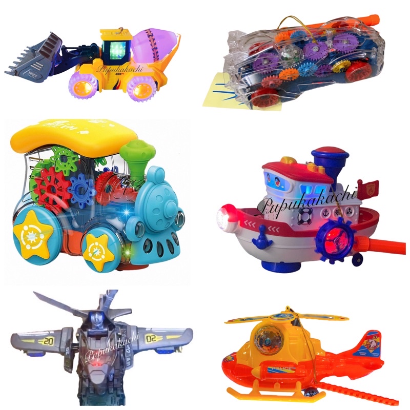 Lồng Đèn Trung Thu Pin Xe Cần Cẩu, Xe Cứu Thương, Tàu Thuỷ, Máy Bay Trực Thăng Full Đèn Nhạc