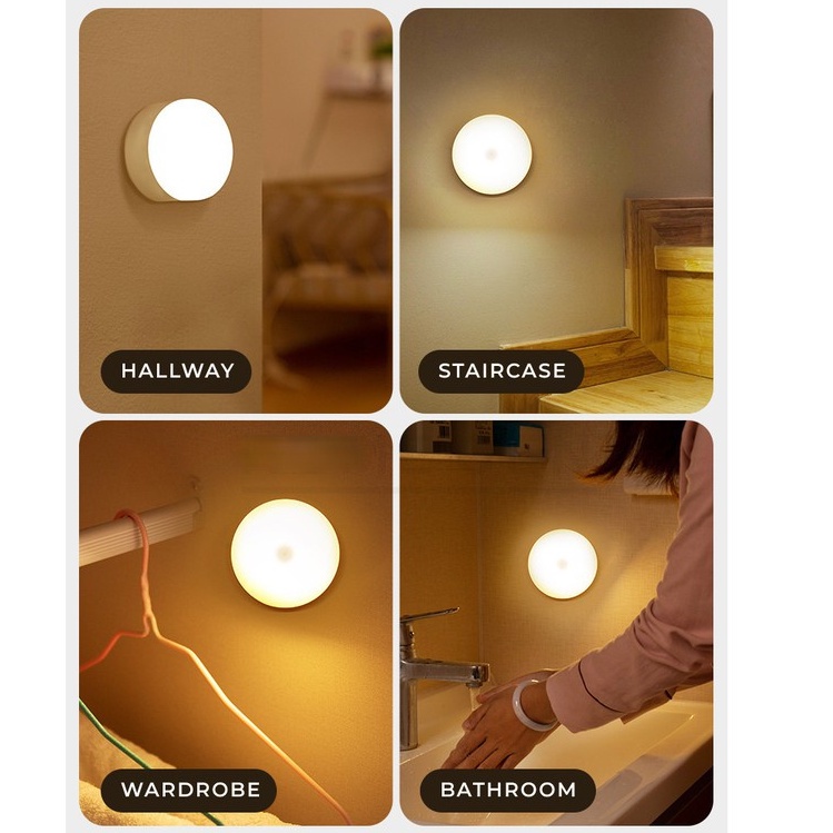 Đèn Ngủ Dán Tường Sạc Usb Không Dây Tiện Dụng Cho Gia Đình