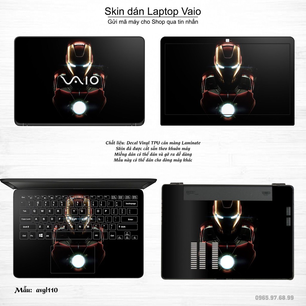 Skin dán Laptop Sony Vaio in hình Avenger _nhiều mẫu 2 (inbox mã máy cho Shop)