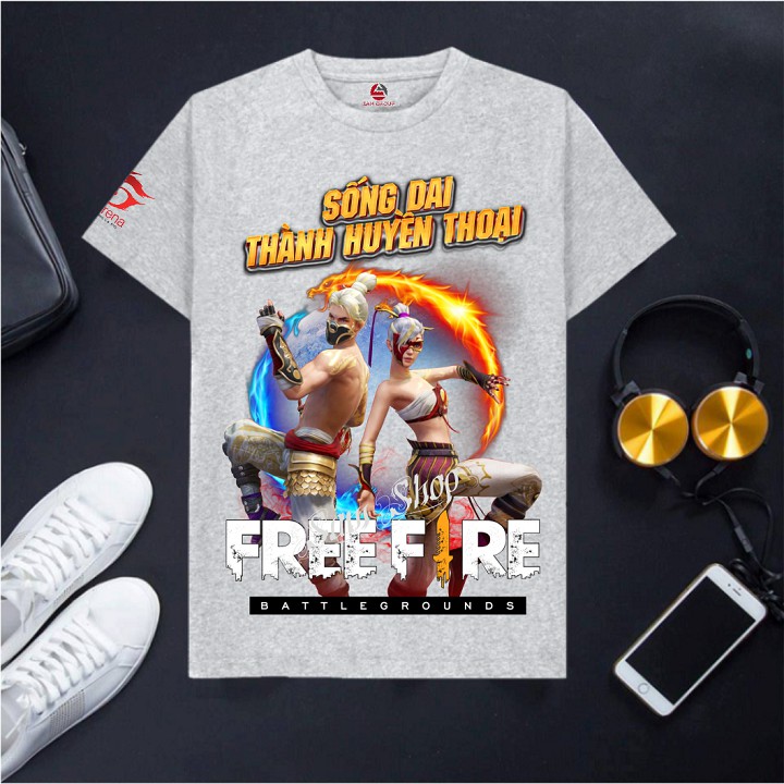 Áo Free Frie cotton màu ghi xám chất cực đẹp - Thích Khách Âm dương