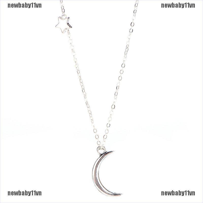 Vòng cổ Mạ Vàng / Bạc Dài Mặt Trăng Và Ngôi Sao