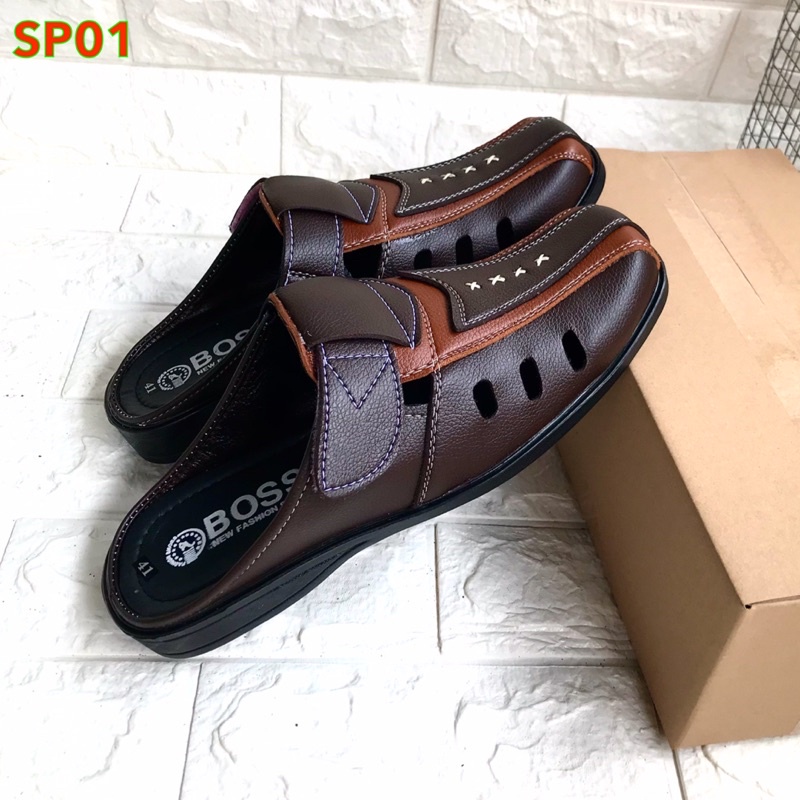 Dép sapo nam mẫu mới, da mềm, kiểu dáng đẹp, size từ 38-43, đế khâu sẵn rất chắc chắn