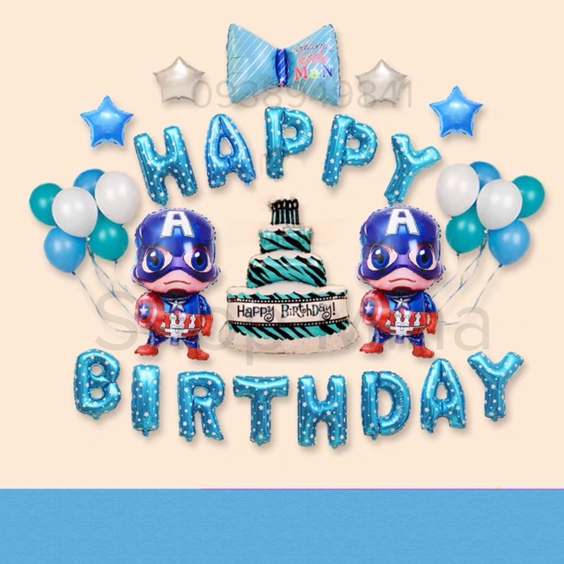 set trang trí sinh nhật siêu nhân, người nhện cho bé trai thích siêu anh hùng