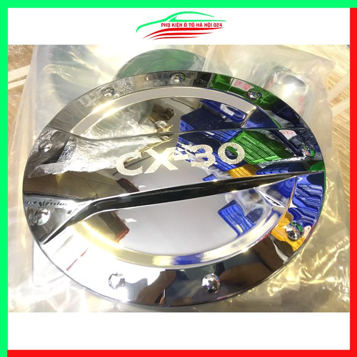Ốp nắp xăng Mazda CX-30 CX30 mạ crom bảo vệ chống trầy trang trí ô tô