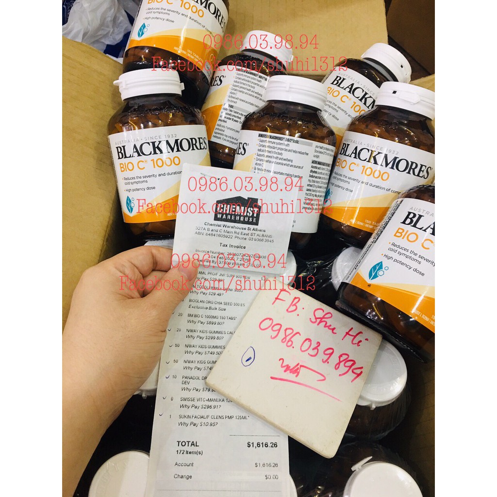(Mẫu mới) Vitamin C Bio C Blackmores 1000mg 150 viên Úc đủ bill Chemist | BigBuy360 - bigbuy360.vn