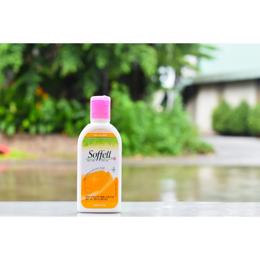 Combo 4 chai Kem xua muỗi Soffell hương cam 60ml