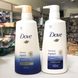 DOVE Bộ Dầu Gội Xả THÁI LAN 400+400ml Xanh Phục Hồi Intense Repair