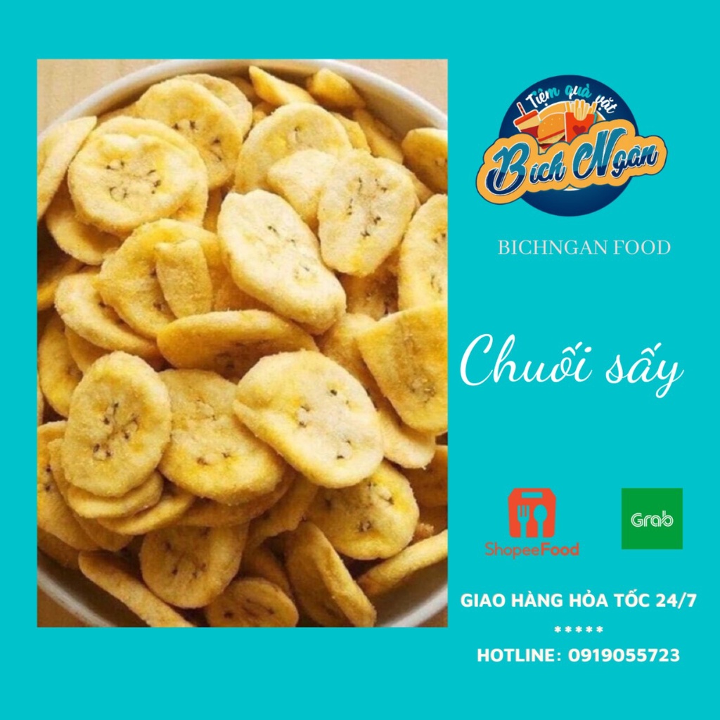 (SỈ )1KG Chuối sấy Đà Lạt Loại 1 Giòn Ngọt | BICHNGANFOOD