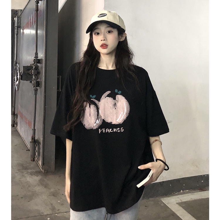 NRVP Áo thun nữ tay ngắn in hình phong cách Hàn Quốc thời trang mùa hè 2022