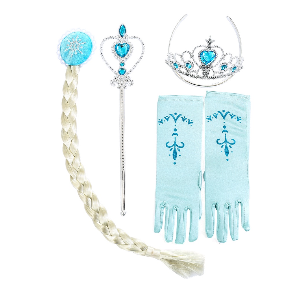 Váy elsa cho bé gái đầm hóa trang công chúa kèm tà dài E148