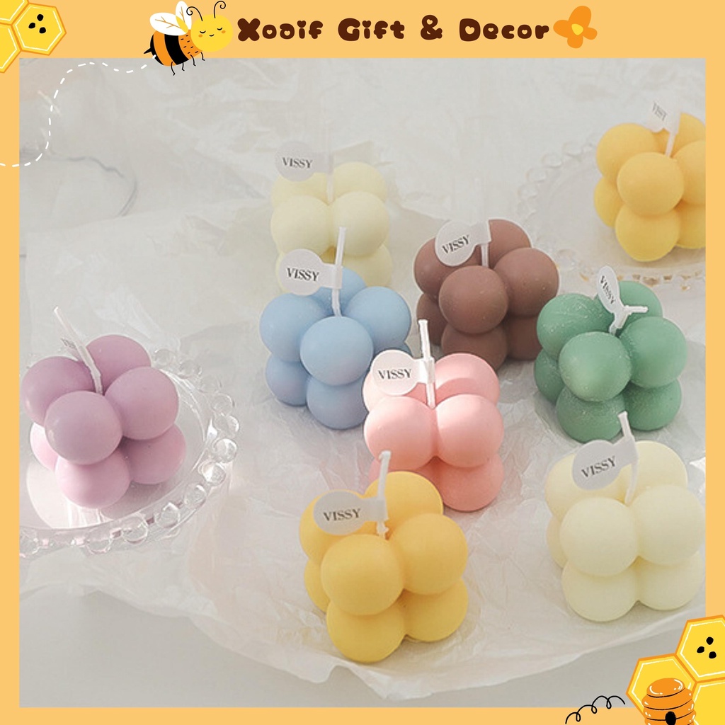Nến thơm rubik rubic đậu nành tự nhiên nến decor size nhỏ, nến thơm mini
