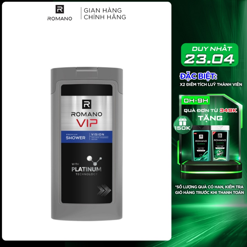 Sữa tắm cao cấp Romano Vip 180g Vision