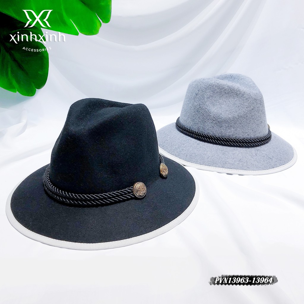 [Mã FASTGRET4 giảm 10% đơn 99K] Mũ vành nữ , mũ fedora viền thừng thời trang - Xinh Xinh Accessories