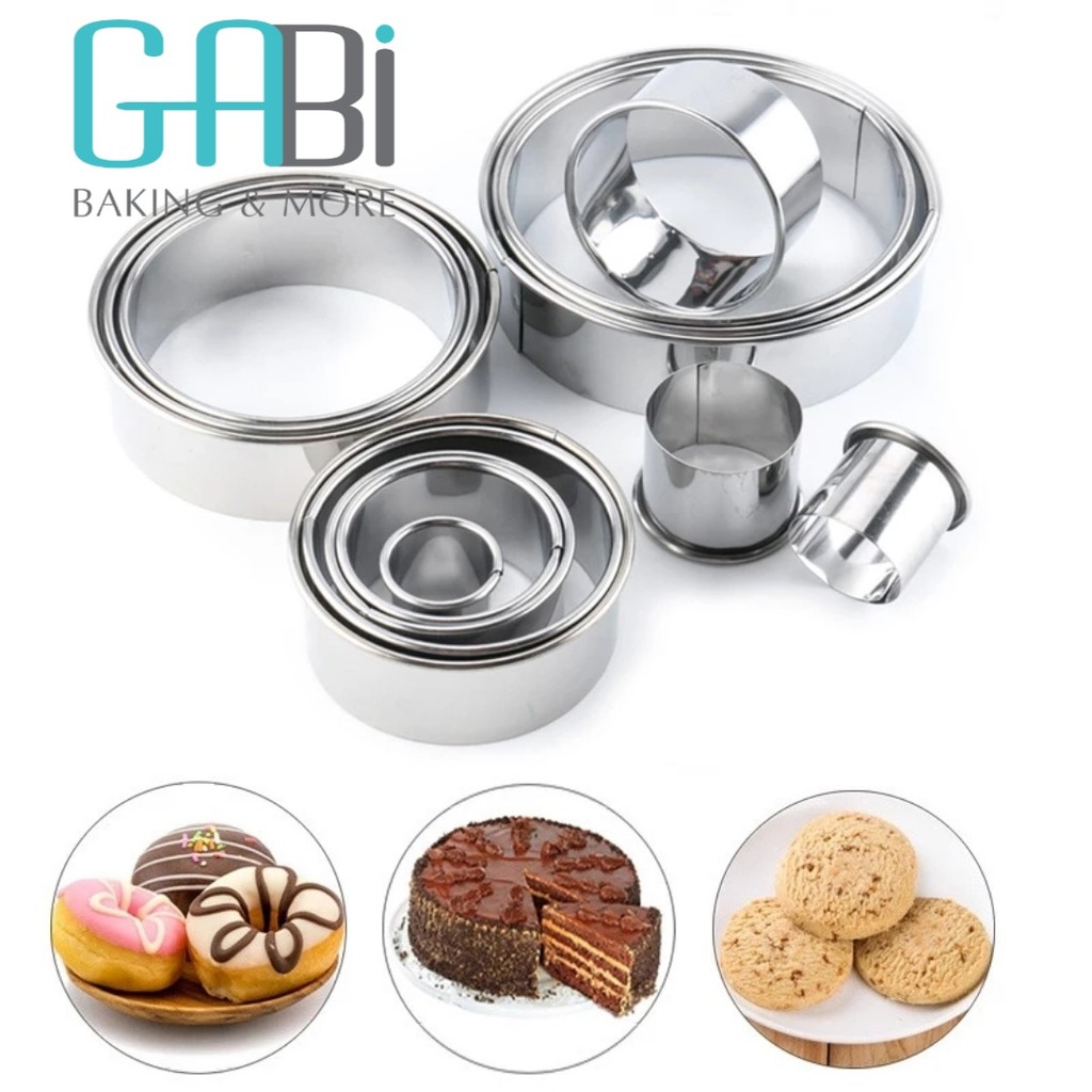 Set 12 khuôn cắt cookie inox tròn (trơn)