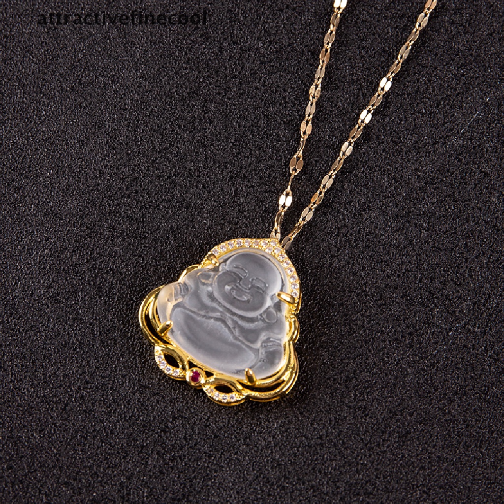 Vòng cổ Mặt Phật Bằng Thép Titan Đính Đá Zircon